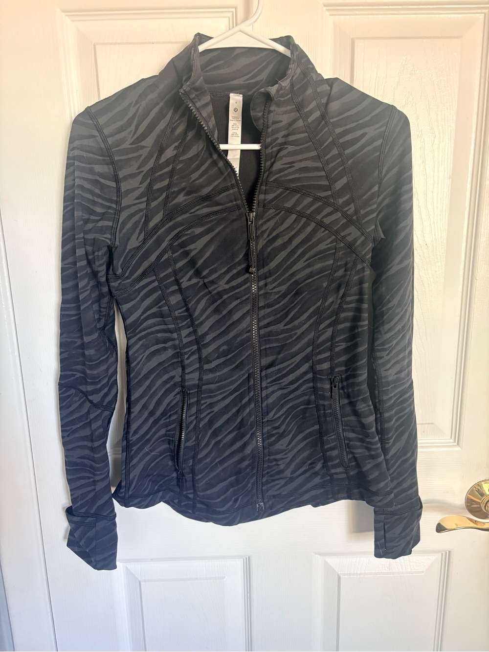 lululemon athletica Black Zebra-Print Zip Define Jacket